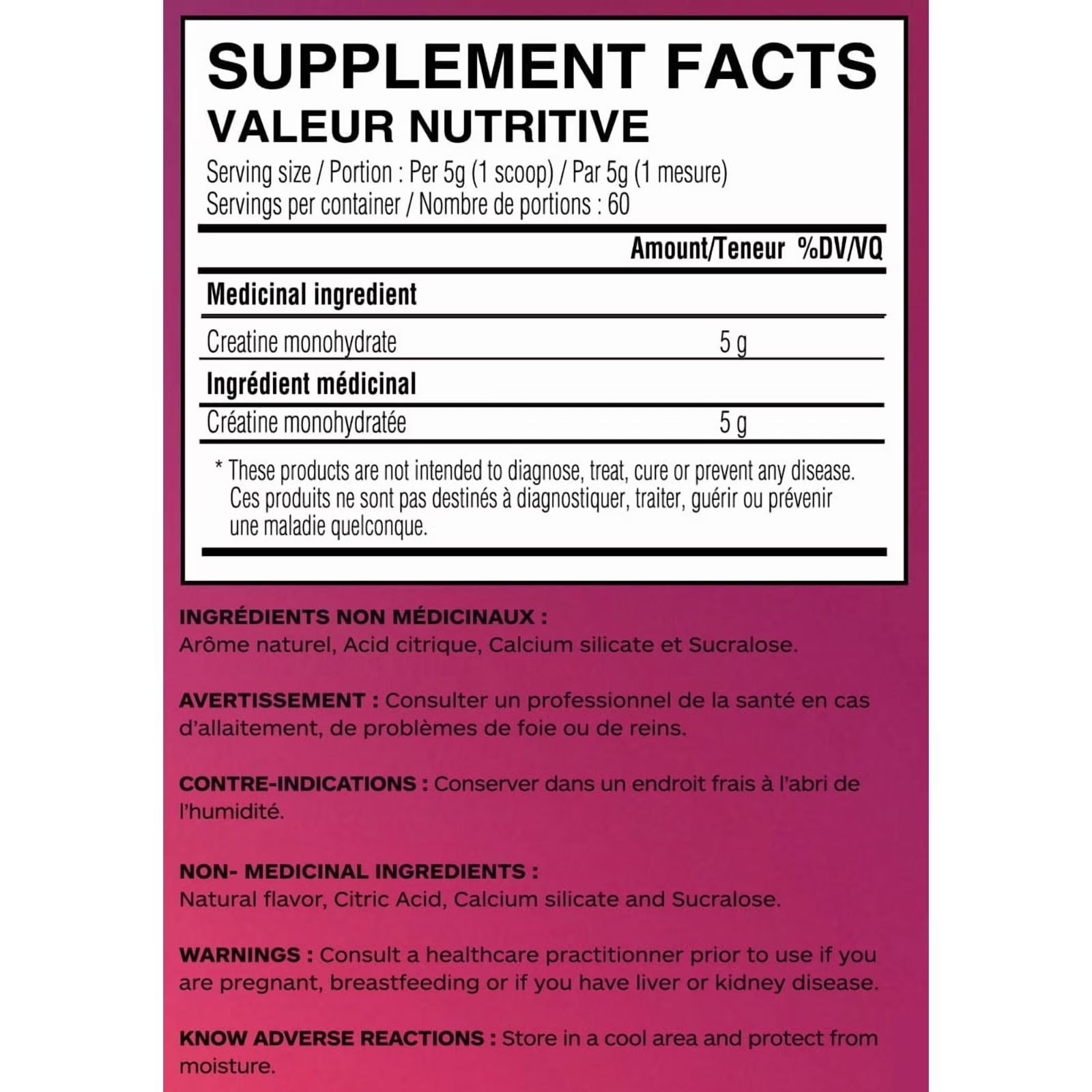 Unity Supplements Clear Creatine Monohydrate 2.0 – Framboise Limonade (400 g)