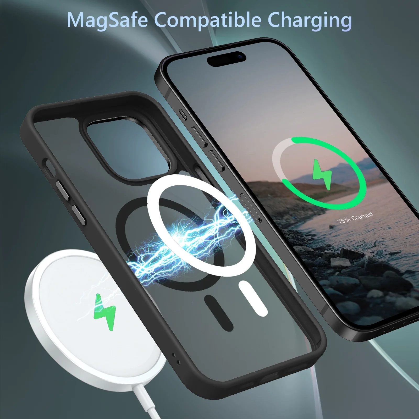 Coque de Protection Mat Compatible MagSafe pour iPhone