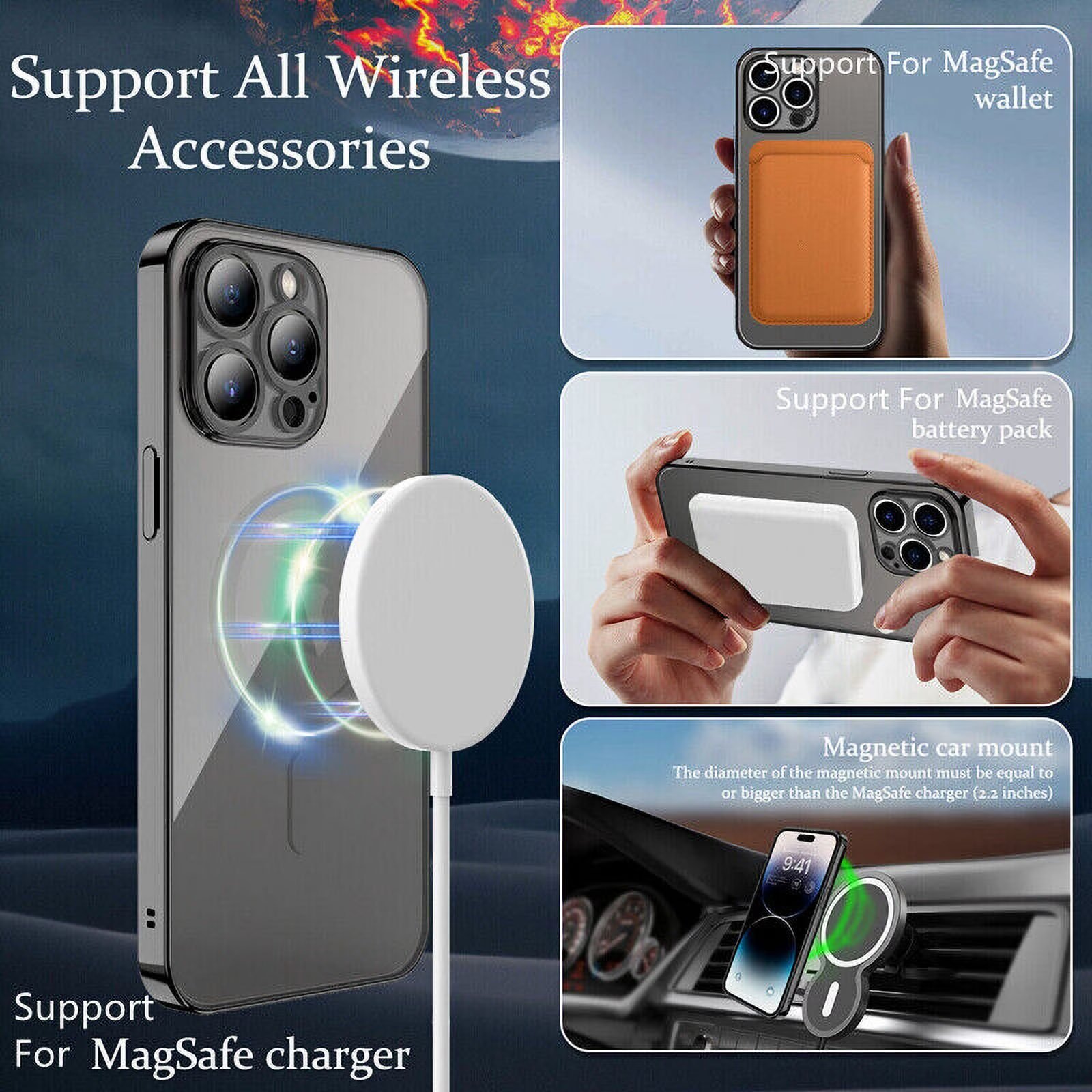 Coque Transparente Magnétique Compatible MagSafe pour iPhone