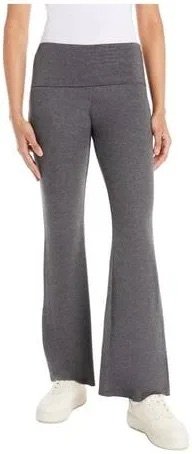 Pantalon de Yoga Femme Taille Haute Évasé Gris Clair